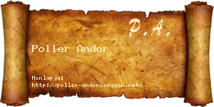 Poller Andor névjegykártya